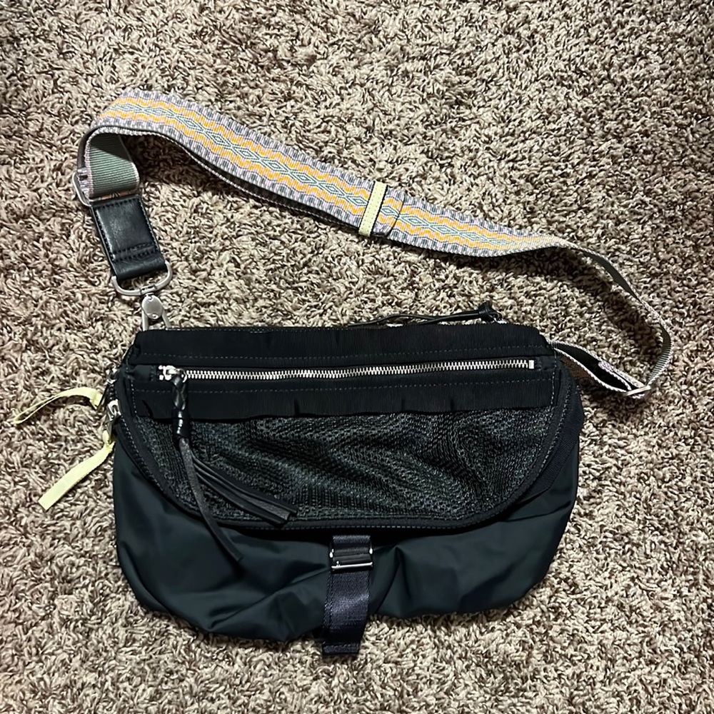 lululemon athletica Black Crossbody Bag with Multicolor Strap